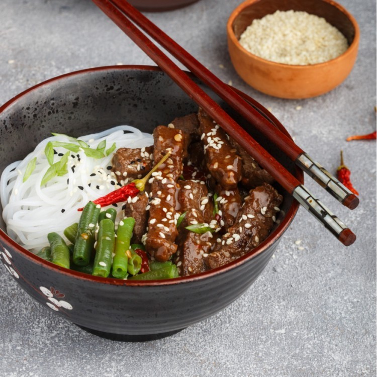 اللحم بالسمسم