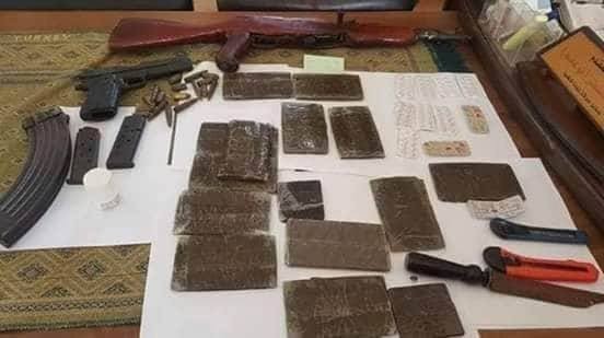 صورة: ضبط كمية مخدرات وأسلحة في منطقة بيت لاهيا شمالًا