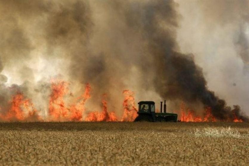 اندلاع 5 حرائق نتيجة البالونات الحارقة شرق غزة