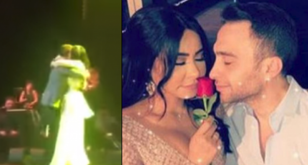 شاهد.. حسام حبيب يقبل شيرين ويعانقها في المغرب