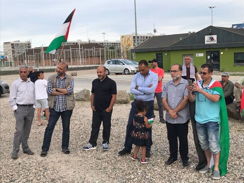 بالصور: وقفة تضامنية مع مسيرات العودة بغزة في الدنمارك