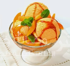 طريقة تحضير حلى الخوخ بالآيس كريم