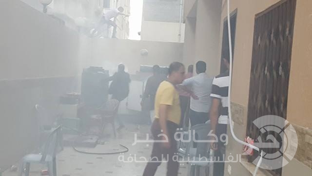 بالصور: اندلاع حريق ضخم إثر انفجار مولد كهربائي داخل فندق "بيروت" غرب غزة