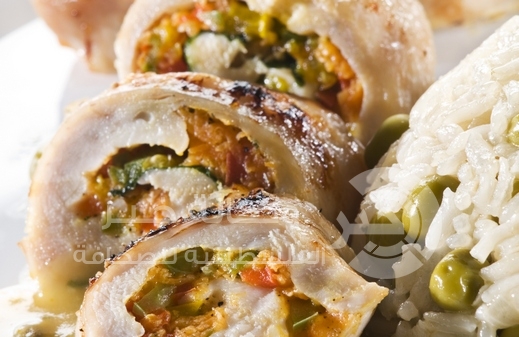 طريقة تحضير صدور الدجاج المحشية بالأرز 