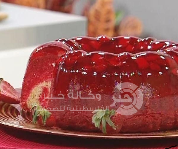 طريقة تحضير تورتة الجيلي بالفراولة 