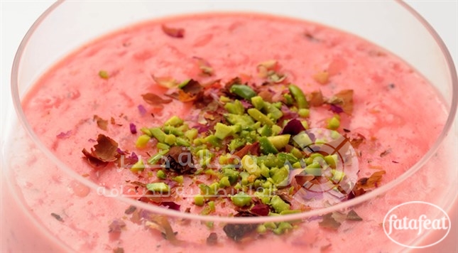 مهلبية الأرز بالورد