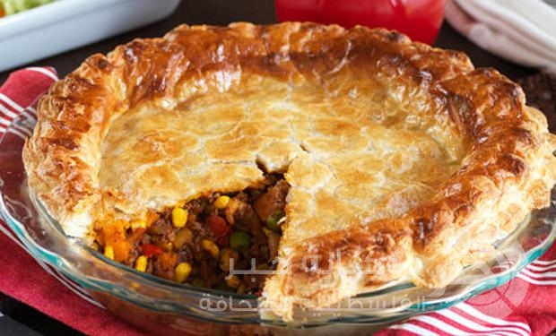فطيرة لحم بالجبن