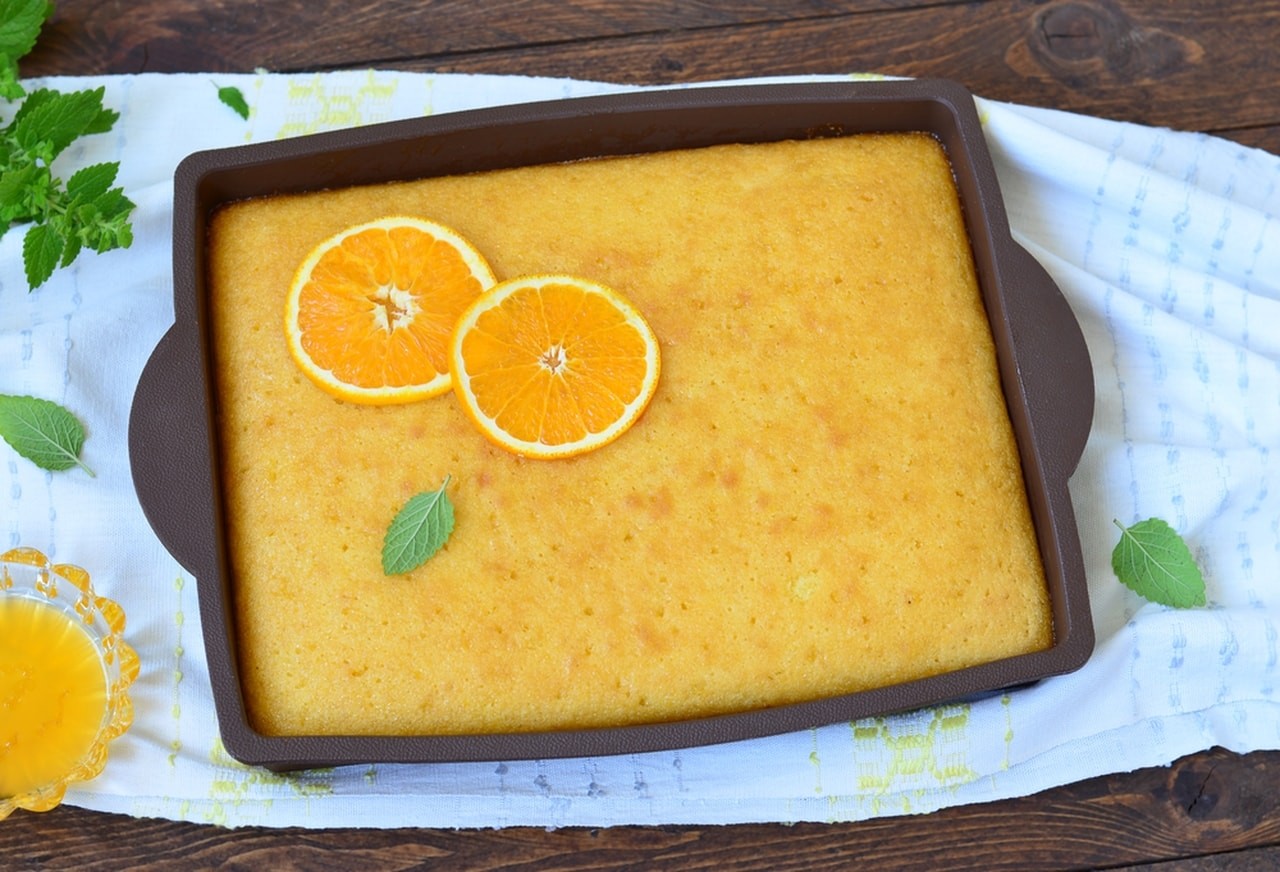 كيكة البرتقال بالسميد