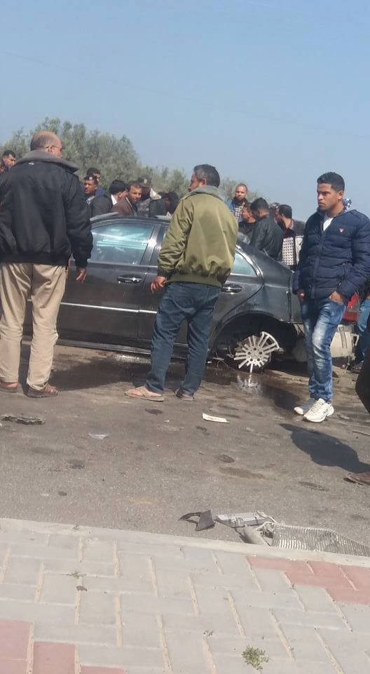 بالصور: 7 إصابات إثر حادث مروري في دير البلح